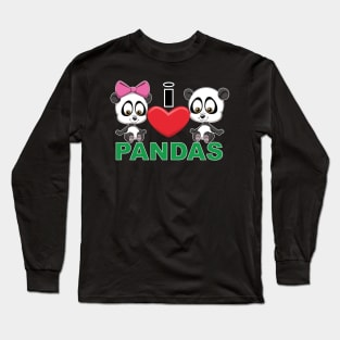 I Heart Pandas Long Sleeve T-Shirt